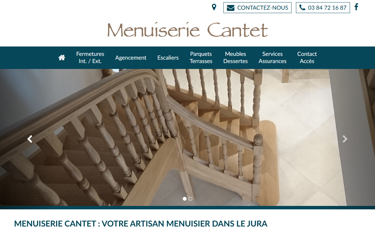 Menuiserie CANTET - Agencement, fenêtres bois, PVC, Alu, escaliers, parquets, porte d'entrée - Région de Dole - Jura