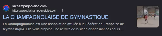 Affichage sur Google de La Champagnolaise de Gymnastique Affichage sur Google de La Champagnolaise de Gymnastique